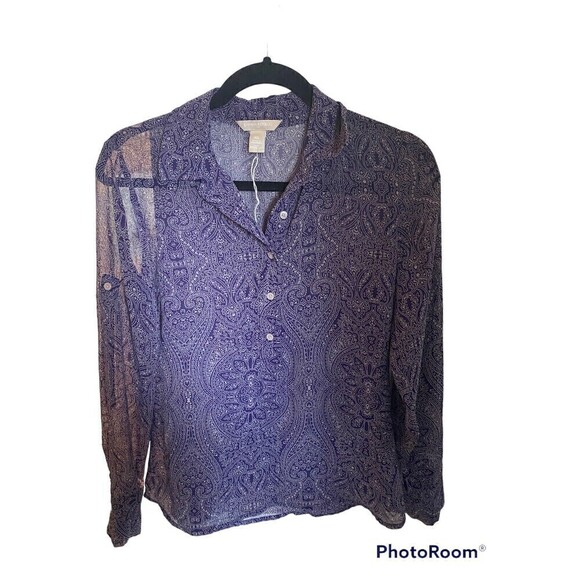 COPY - Banana Republic purple lightweight sheer top. Sz.XS - Picture 1 of 3